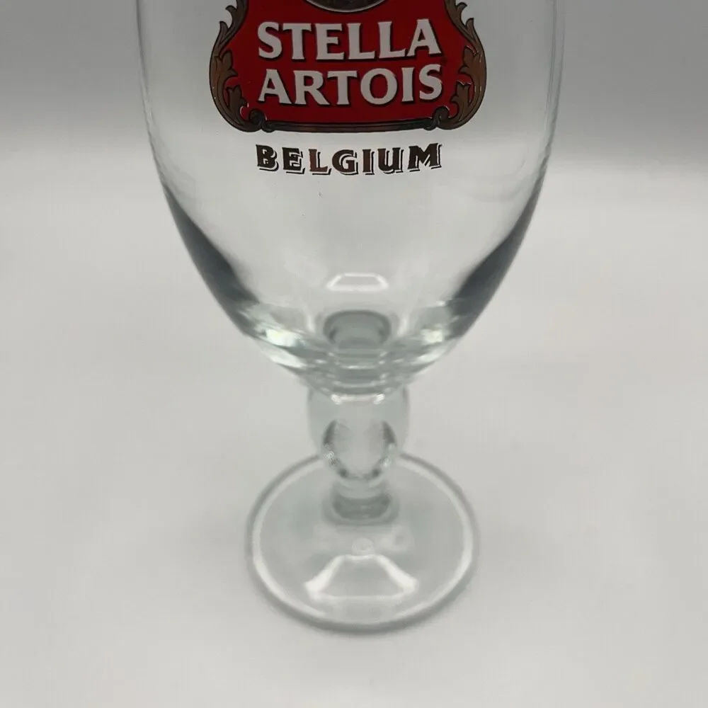 Stella Artois Belgium Beer Glass Chalice Cup 33 cl Gold Rimmed Stem 8